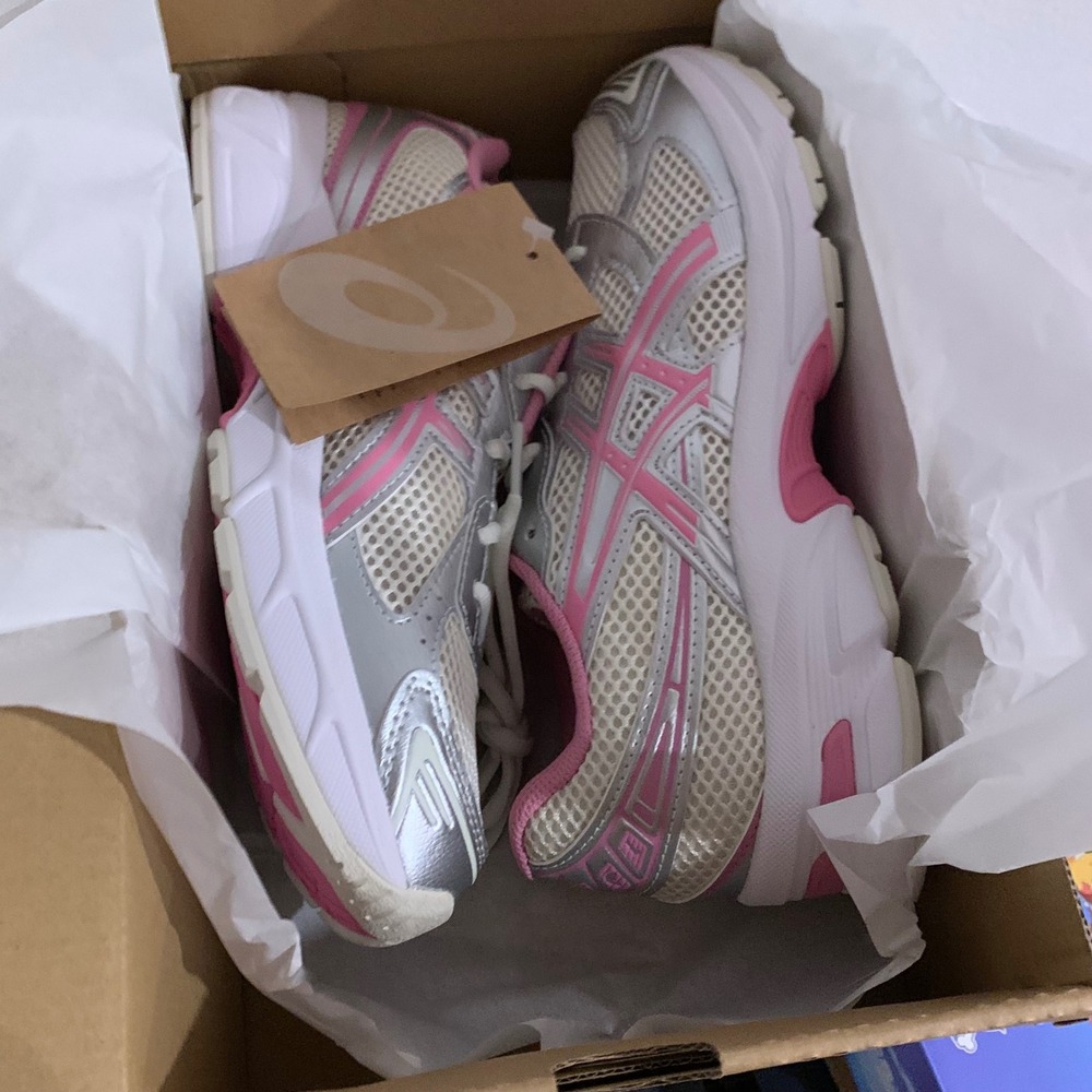 Asics Gel-1130 GS Kids Running Shoes Cream Sweet Pink Silver 1204A168-100 6.5Y